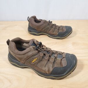 KEEN Men's Sz 12 Rialto Traveler Hiking Shoes Lace Up Leather Brown Sneakers